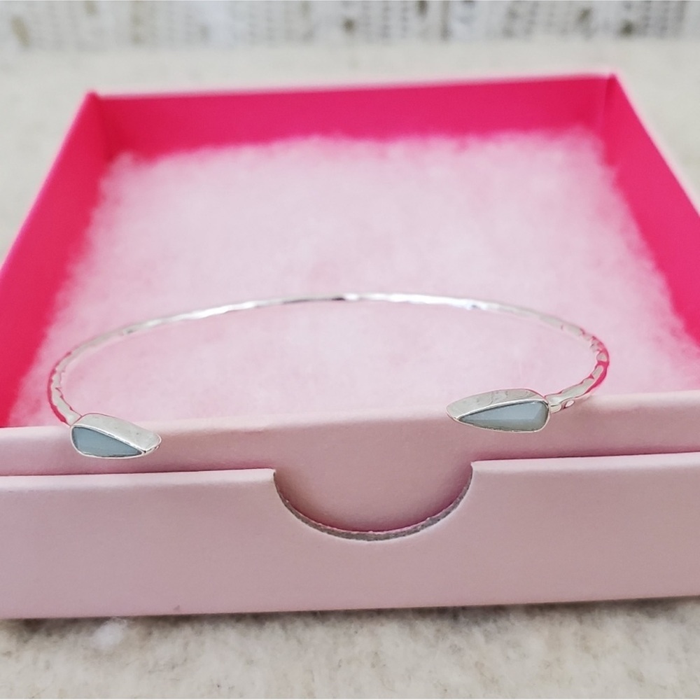 Stella & Dot Sommerville skinny cuff bracelet mint green silver jewelry stone